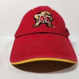 University Of Maryland Terps Logo NCAA Adult Hat Cap Adjustable Hook & Loop Red